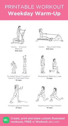 the printable workout poster shows how to do an exercise