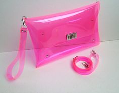 Classic Transparent Clear Clutch with strap for by 9September Chic Pink Bag With Wrist Strap, Pink Rectangular Bag With Wrist Strap, Trendy Bag With Wrist Strap For Gift, Trendy Bags With Wrist Strap For Gift, Trendy Bags With Wrist Strap As Gift, Pink Bag With Wrist Strap For Daily Use, Trendy Adjustable Clutch Bag, Trendy Adjustable Bag For Party, Cos Bags