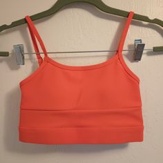 Xs Nwot Tangerine/Orange Sports Bra Ribbed Material Fully Adjustable Straps Armpit To Armpit 11" Ribcage 12" Removable Pads Sold Out Online Calvin Klein Sports Bra, Tangerine Orange, Crochet Halter Tops, Racerback Sports Bra, Victoria Secret Sport, Pink Sports Bra, Levi Jeans 501, Black Sports Bra, Sport Bra