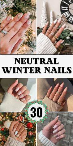 2025 Nail Shape Trends, Winter Dip Nail Designs, End Of Year Nails, Nails For 2025, Winter Biab Nails, Off White Nails Designs, Short Dip Nails Winter, Nail Shape For Chubby Hands, Winter Nails 2025 Trends