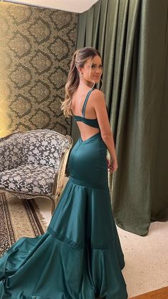 Green Prom Dresses, Green Prom, Dresses Classy, Cute Prom Dresses, Backless Prom Dresses