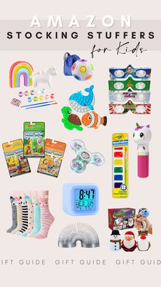 the amazon stocking stuff for kids is shown with text that reads, it's guide