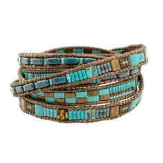 Bead Tapestry, Leather Beads, Leather Wrap Bracelets, Bracelet Inspiration, Ladder Stitch, Beaded Wrap Bracelets, Loom Bracelets, Wrap Jewelry, Beaded Wraps