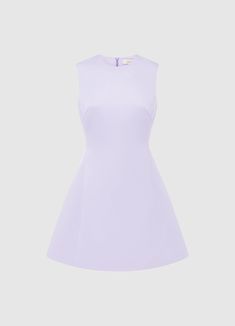 Exclusive Leo Lin Chloe Sleeveless Mini Dress - Lilac Tara Milk Tea, Leo Lin, Denim And Lace, Lilac Dress, Sleeveless Mini Dress, New Arrival Dress, Ladies Day, Skirt Pants, Round Neckline