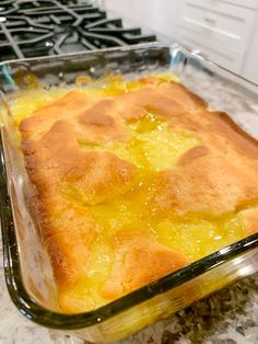 a casserole dish sitting on top of a counter