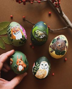 Easter art, easter egg art, easter decorations, handmade Easter decor, wooden egg, wooden egg art, wooden animal ornament, handpainted egg, acrylic painting, acrylic animals, animal painting Easter Egg Competition Ideas, Painted Wooden Eggs, Hand Painted Eggs, Animal Easter Eggs, Wooden Easter Eggs, Unique Easter Eggs, Egg Christmas, Egg Ideas, Painting Birds