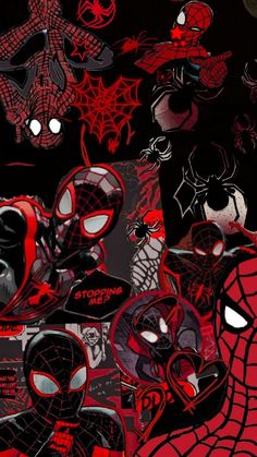 spiderman wallpaper with many different faces