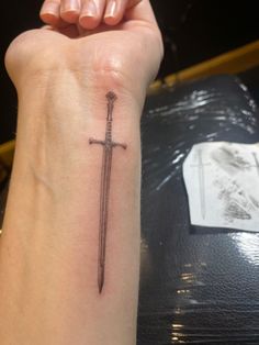 Cross Swords Tattoo Design, Iron Sharpens Iron Tattoo, Medieval Tattoo Ideas, Truth Tattoo, Bicep Tattoo Women, Lower Arm Tattoos, Bookish Tattoos, Medieval Tattoo, Special Tattoos