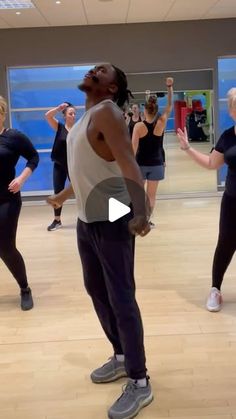 a group of people in a dance class