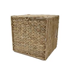 a large woven basket on a white background