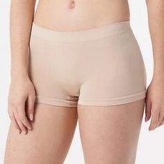 Breezies Set Of 4 Seamless Boyshort Panties New Without Tags Size Medium Color (4) Sunbeige , Qvc # A272948 Includes Four Seamless Boyshort Panties Fabrication: Silky, Shiny Fabric Features: Full Coverage Seat; Ultimair Crotch Gusset Rise: Slightly Above The Hip Content: Body 93% Nylon/7% Spandex; Crotch Ultimair 94% Nylon/6% Spandex Care: Machine Wash, Tumble Dry Compressive Seamless Beige Shorts, Lightweight Stretch Seamless Boxer Briefs, Seamless Stretch Summer Boxer Briefs, Beige Stretch Shorts With Built-in Bra, Micro-elastic Seamless Shorts For Summer, Seamless Micro-elastic Shorts For Summer, Seamless Micro-elastic Summer Shorts, Seamless Fitted Boxer Briefs For Summer, Beige Shaping Seamless Shorts