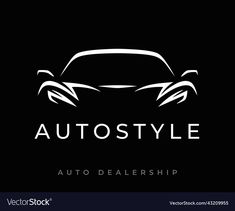 the logo for an auto dealership in black and white with text that reads autostyle