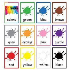 the different colors of paint are shown in this printable card game, which is also available