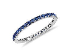 Riviera Pavé Sapphire Eternity Ring in 18k White Gold (1.5mm) Jewellery Moodboard, Blue Nile Jewelry, Graduation Ring, Natural Blue Diamond, Sapphire Eternity Ring, Ring Ideas, Eternity Ring Diamond, Blue Nile, Diamond Eternity