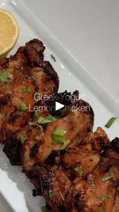 540K views · 960 reactions | GREEK YOGURT LEMON CHICKEN: 🍋 

This Greek yogurt lemon chicken is absolutely delicious. It has become my new go to weeknight chicken recipe because it’s so easy to make and comes out crispy, yet moist and pairs perfectly with any sides. I love pairing it with yellow rice and roasted veggies. You only need 2 ingredients and a couple spices and this is done in under 30 minutes. Hope you love this one! 
 🍋Tag me if you make this Greek Yogurt Lemon Chicken and follow for more easy, real ingredient recipes!  Ingredients:
 6 Chicken Thighs @farmerfocus  1/2 cup Greek yogurt @wallabyyogurt  1/2 lemon @sunkistcitrus  1/2 tsp of salt, pepper, garlic powder Directions: 1. Add chicken thighs to a bowl, add your Greek yogurt, lemon and spices and mix. 2. Add your thighs Mediterranean Diet Recipes Dinners, Air Fryer Recipes Easy, Mediterranean Diet Recipes, Roasted Veggies, Meat Dishes, Mediterranean Recipes, Air Fryer Recipes, Chicken Dinner, Chicken Dishes