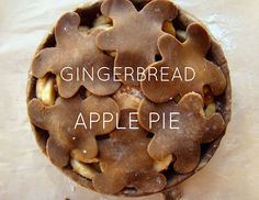 an apple pie with the words gingerbread on it