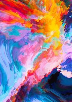 an abstract painting with colorful colors