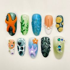 Dive into vibrant style with our 3D Starfish Sea Creatures Press on Nails, featuring lively, colorful designs. Handmade and customizable in size, these nail art pieces add a playful, oceanic touch to your look. Enjoy the convenience of reusable, glue-on fake fingernails. 🌸Thank you for supporting my small business.🌸 You can reuse all the nails you purchased from us multiple times, if you handle them with care 📦𝐖𝐡𝐚𝐭 𝐜𝐨𝐦𝐞𝐬 𝐰𝐢𝐭𝐡 𝐲𝐨𝐮𝐫 𝐩𝐫𝐞𝐬𝐬 𝐨𝐧 𝐧𝐚𝐢𝐥 𝐤𝐢𝐭? 10 𝘯𝘢𝘪𝘭? French Tips Summer, Press On Nail Kit, French Tips, Sea Creature, Ocean Inspired, You're Awesome, Nail Sizes, Nail Kit, 3d Nails