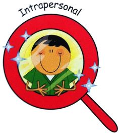 a magnifying glass with an image of a boy in green and stars on it