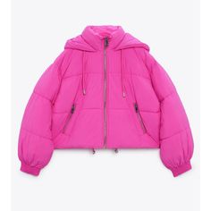 Sold Out Nwt Price Firm Fur Hoodie Jacket, High Collar Jacket, Pink Puffer Jacket, Hoodie Jacket Women, Short Puffer Jacket, Off White Jacket, Cool Coats, Leopard Jacket, Cute Coats