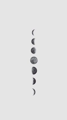 phases of the moon are shown in black and white, as well as on gray