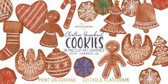 christmas gingerbread cookies clip art graphics example for commercial use in the digital file format