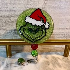 "Don't be a grinch, it's that time of year again and time to get in the spirit!  2\" acrylic badge reel accompanied by a red and green bead, with glitter back, permanently sealed with resin.  Badge reel clip is a 360-alligator style, to help ensure your desired badge reel design is always facing in the right direction. Each badge reel is individually made, by me. Occasionally, there may be stray glitter or other minor imperfections in the resin, but I do my best to avoid any flaw! If you are unh Green Monsters, Secret Santa, Green Bead, Badge Holders Lanyard, Badge Reel, Grinch, Im Not Perfect, Festival