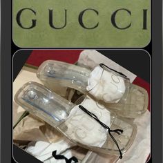 Brand New Authentic Brand New Gucci Rubber Clearsandals (39). Nwt, Comes With Dust Bag And Original Gucci Box. New In Box. Nwt Price Is Firm Size 39 (Equivalent 9) White Gucci Sandals For Summer, Chic Gucci Sandals For Summer, Trendy Gucci Sandals For Summer, Gucci Flat Sandals For Formal Occasions, Chic Gucci Slip-on Sandals, Gucci Formal Flat Sandals, Designer Flat Heels For Summer, Gucci Summer Sandals With Round Toe, Gucci Round Toe Sandals For Summer