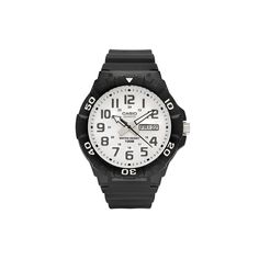 This men's Casio watch delivers a classic look that pairs perfectly with any business or casual attire.FEATURES Day & date window 12/24-hour formats Bidirectional rotating bezel DISPLAY Luminescence: hands Face cover material: plastic CASE Material: black resin with stainless steel screw-down back Diameter: 50 mm BAND Material: black resin Clasp: buckle Circumference: adjusts from 140 mm to 228 mm Width: 22 mm DETAILS Movement: quartz Power: battery Water resistance: 30 meters Packaging: gift bo Outdoor Watches With Date Display, Round Dial, Casual Watches With Analog Display And Rectangular Dial, Casual Watch Accessories With Subdials And Round Dial, Outdoor Watches With Rectangular Dial, Casual Business Watch With Round Dial, Formal Watches With 10 Atm Water Resistance, Round Dial, Formal Watches With 10atm Water Resistance And Round Dial, Formal Watches With 10atm Water Resistance, Classic Digital Watch With Rectangular Dial And Date Display