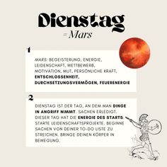 an article about mars in german with the title'dienstagg - mars '