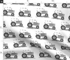 an image of a pattern with tractors on it