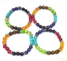 Handmade Spiritual Jewelry For Friendship, Colorful Adjustable Round Bead Jewelry, Multicolor Crystal Bracelet With Round Natural Stones, Unique Hand-strung Jewelry For Friendship, Colorful Adjustable Bracelets With Round Beads, Colorful Adjustable Round Bead Bracelets, Bohemian Braided Bracelet With 8mm Beads As Gift, Trendy Gemstone Beads Bracelets, Spiritual Round Braided Bracelets As Gifts