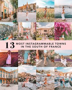 the most instagrammable towns in the south of france, with images of people and boats