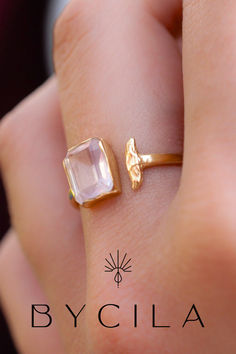 Rose Quartz * Gold vermeil * Silversmithing Jewelry, Rose Gold Quartz, Stone Rose, Soft Feminine, Rose Quartz Ring, Quartz Ring, Unconditional Love, The Rose, Metal Bands