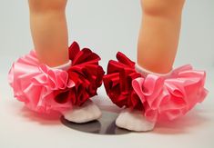 Girls Pink and Red ruffle sockless tutu socks will look so adorable with your little ones outfits and is so easy to slide on and off for quick cleaning of socks! They can be made in infant, toddler and kid sizes. The one in the picture is a infant size. Elastic 5 inches around and stretches. Ribbon is 1 1/2 inch wide. They can also be made in custom colors. Choose from drop down tabs.  Thank you for stopping by and please visit again! Elmo Dress, Tutu Socks, Ribbon Trim Tutu, Elmo Sesame Street, Ruffle Socks, Ruffled Socks, Sesame Street Birthday, Toddler Socks, Tutu Outfits