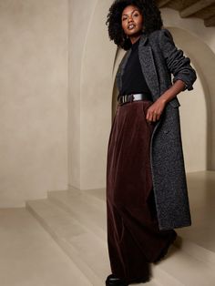 Rivoli Relaxed Corduroy Pant | Banana Republic Deep Autumn Color Palette Outfits, Curator Aesthetic, Norman Aesthetic, Moody Fashion, Gallery Curator, Corduroy Fashion, Dark Cherry Red, Baddie Vibes, Cherry Red Color