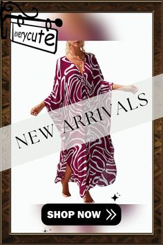 Purplish Red Print Long Kinimo Beachwear Red V-neck Beach Dress For Vacation, Red Flowy Cover-up, Red Beach Cover-up For Spring, Red Printed Cover-up For Summer, Red Bohemian Cover-up For Vacation, Red Printed Summer Cover-up, Red Cover-up For Spring Beach Outing, Red Cover-up For Spring Beach, Red Cover-up For Spring Beach Occasion