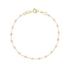 Gigi Clozeau - Classic Gigi Rosée bracelet, Yellow Gold, 6.7 Dainty Pink Jubilee Bracelet, Elegant Pink Jubilee Chain Bracelet, Pink Wishlist, Coquette Jewelry, Colorful Inspiration, Resin Bracelet, Png Aesthetic, Fresh Perspective, Classic Bracelets