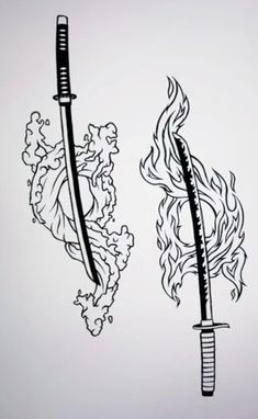 Demon Slayer Swords Tattoo Ideas, High Frequency Tattoo, Demon Slayer Swords Tattoo, Matching Demon Slayer Tattoos, Tattoo Ideas For Men Anime, Anime Tattoo Demon Slayer, Simple Demon Slayer Tattoo, Anime Tattoos Small Demon Slayer, Anime Tattoos Demon Slayer