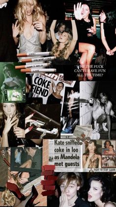 the collage shows many different pictures with people and words on them, as well as photos