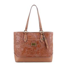 This Frye and Co. women's tote bag combines heritage styling with a contemporary finish. This large bag has a magnetic snap closure, multiple pockets and interior compartments to stow your phone and small essentials, plus gold-tone hardware details. Wear it to work or weekend outings.Features: PocketClosure Type: Magnetic SnapPockets: 2 Inside Cell Phone Pockets, 1 Inside Zip Pocket, 1 Front Slip PocketMetal Color: Gold ToneMeasurements: 11.63 Height/Inches, 5.25 Depth/Inches, 14.25 Width/Inches Handbags Tote, Heritage Fashion, Large Bag, Sewing Bag, Womens Tote, Leather Trim, Womens Tote Bags, Tote Handbags, Leather Trims