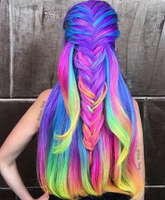 “Do you love bright colors? ❤️” Undercut Haircut, Trendy We Fryzurach, Rainbow Hair Color, Multi Colored Hair, Multicolored Hair, Unicorn Hair