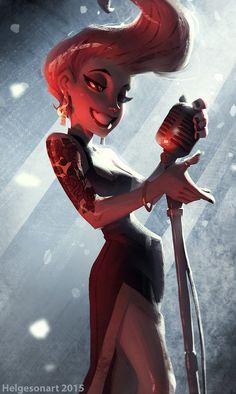 ArtStation - Jazz Singer, Johannes Helgeson Johannes Helgeson, 2d Artwork, Jazz Singer, Arte Grunge, Pinup Art, Art Women, Character Sheet, Female Character Design