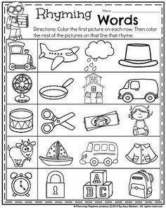 a worksheet for beginning with words and pictures