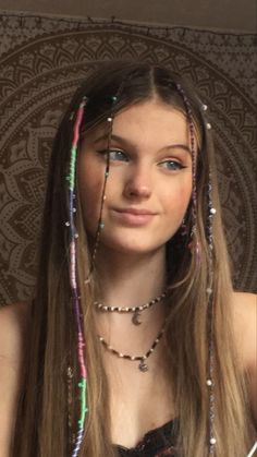 Thread In Braids, Hair Braids With Thread, Thread Braids Hairstyles, String In Hair, Hippy Braids, Braids With Thread, Hair Wraps Thread Ideas, Thread Braids