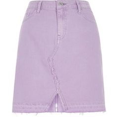 Light Purple Skirt Outfit, Light Purple Skirt, Purple Skirt Outfit, High Waisted Short Skirt, High Rise Denim Skirt, Lavender Skirt, Neon Prom Dresses, Tall Skirt, Skirt Outfit Ideas