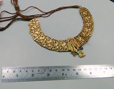 Vintage 22K solid gold cutwork design choker necklace. Fully handmade original old collection piece in good condition. Size fully adjustable. Weight -25 grams, width-2 cm, material-22 K solid gold. Indian Bridal Choker, Bridal Choker Set, Temple Necklace, Necklace Set Indian, Bridal Choker, Choker Set, Necklace And Earrings Set, Silver Anklets, 925 Silver Earrings