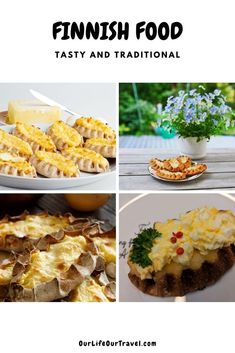 some food is shown with the words finnish food tasty and traditional written below it