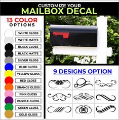 mailbox decals with different designs and colors to choose from for your mailbox