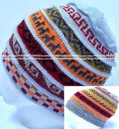 "Unisex reversible peruvian alpaca hat with soft fleece lining, alpaca hat, peruvian hat, peru hat, alpaca hat 100 % Alpaca - High Quality - 100% Lining This is a brand new one of a kind hat made of alpaca, one of the finest yarns in the world. It is soft and warm and features an exquisite intarsia design in a gorgeous color combination. Color combinations are unique due to the handcrafted nature of the product. Order is by main color. Alpaca is considered one of the world's few luxury fibers du Winter Alpaca Cap Hats, Winter Alpaca Cap, Traditional Alpaca Beanie Hat, Peruvian Hat, Peruvian Alpaca, Alpaca Hat, Combination Color, Alpaca Fiber, Fine Yarn